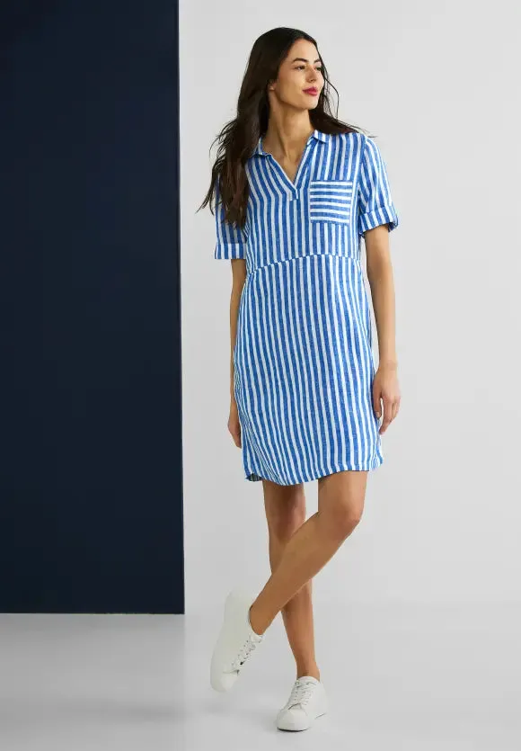 143475- Blue Stripe Linen Dress - Street One