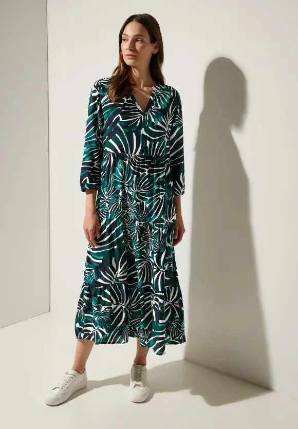 143650- Lagoon Green Print MIDI Dress - Street One