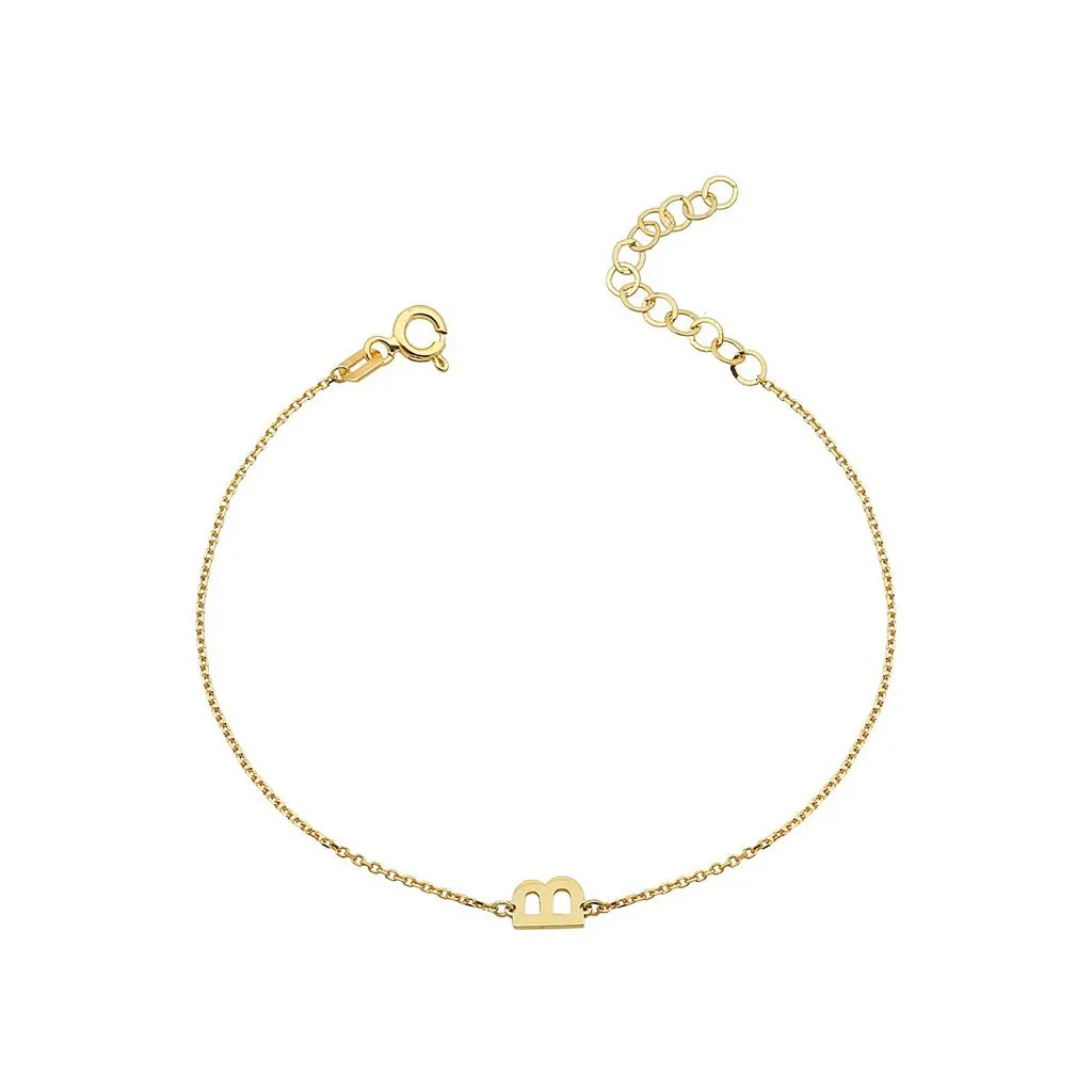 14k Initial Gold Bracelet