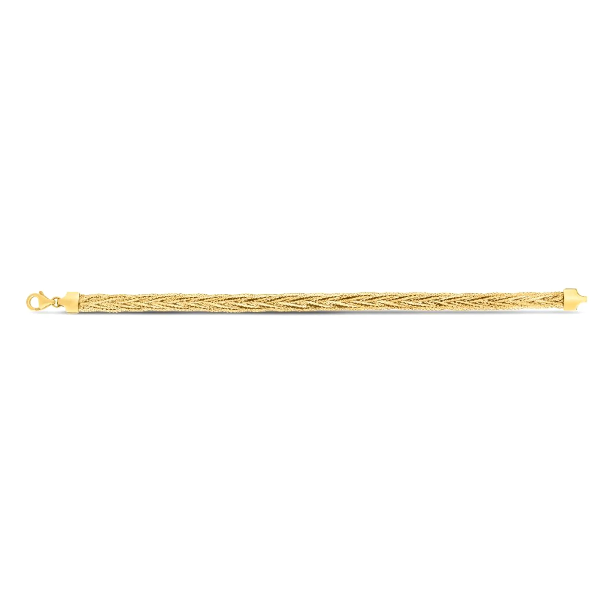 14k Real Solid Yellow Gold Rapunzel Woven Chain Necklace, 18