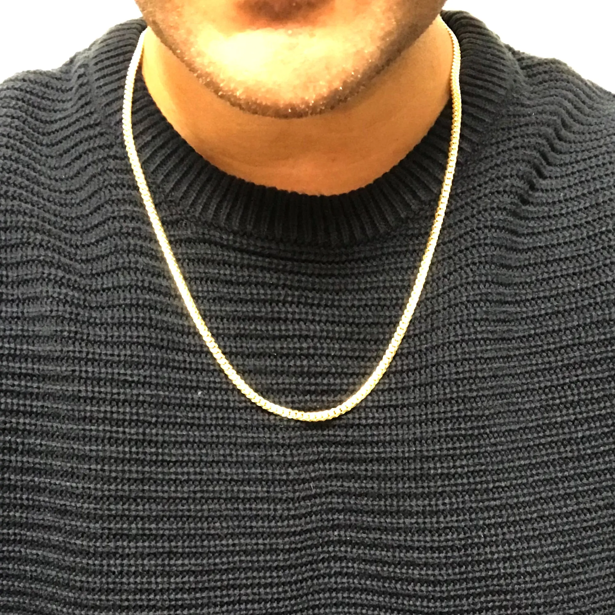 14k Yellow Gold Miami Cuban Link Chain Necklace, Width 4mm