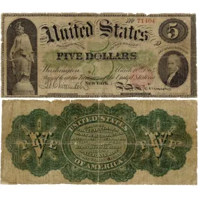 1863 $5 Legal Tender Fr. 63 - Very Good