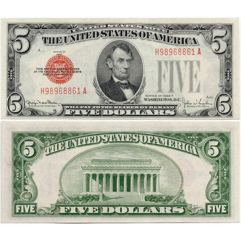 1928-F $5 Legal Tender Note Fr. 1531- Crisp Uncirculated