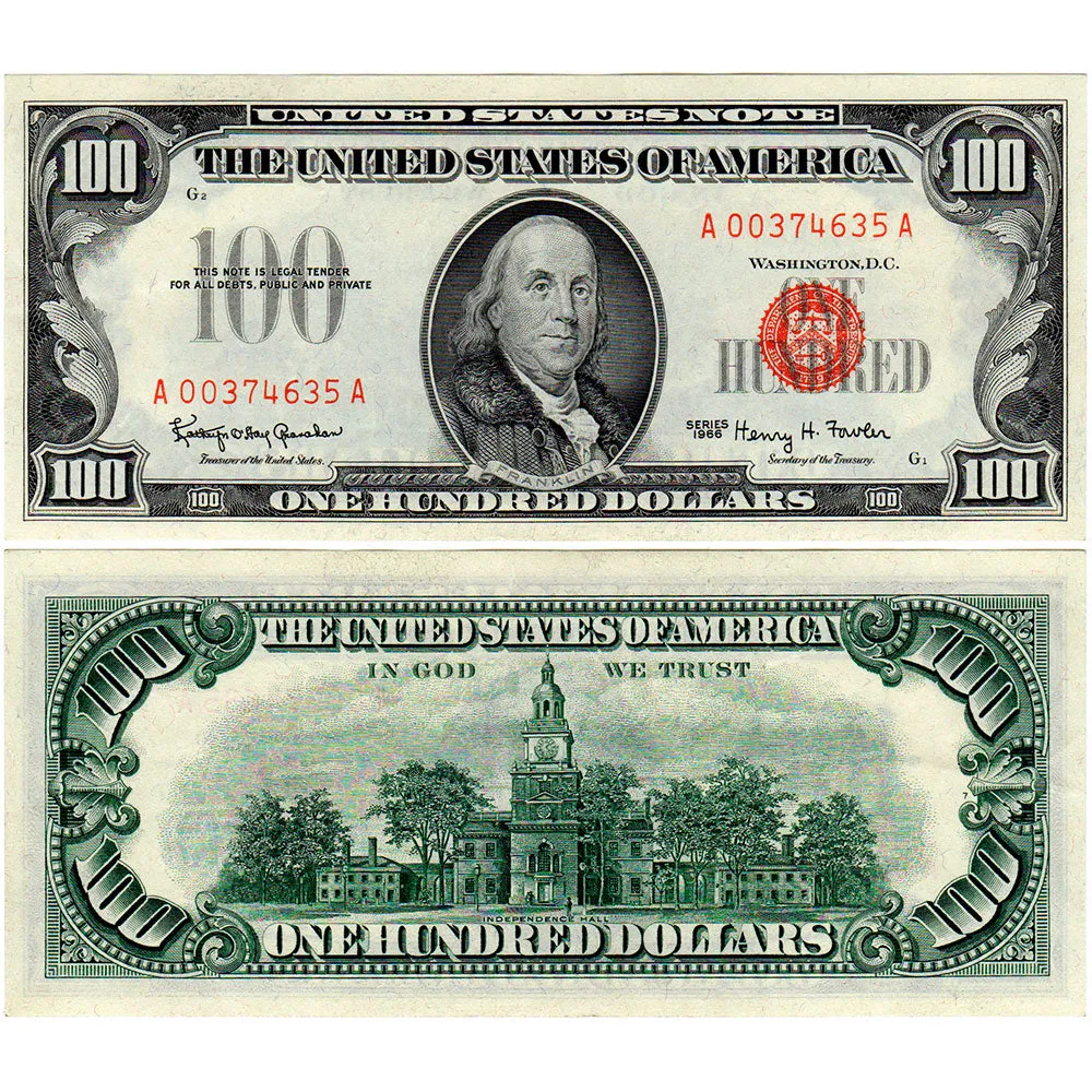 1966 $100 Red Seal Legal Tender Note FR. 1550 - Crisp Uncirculated