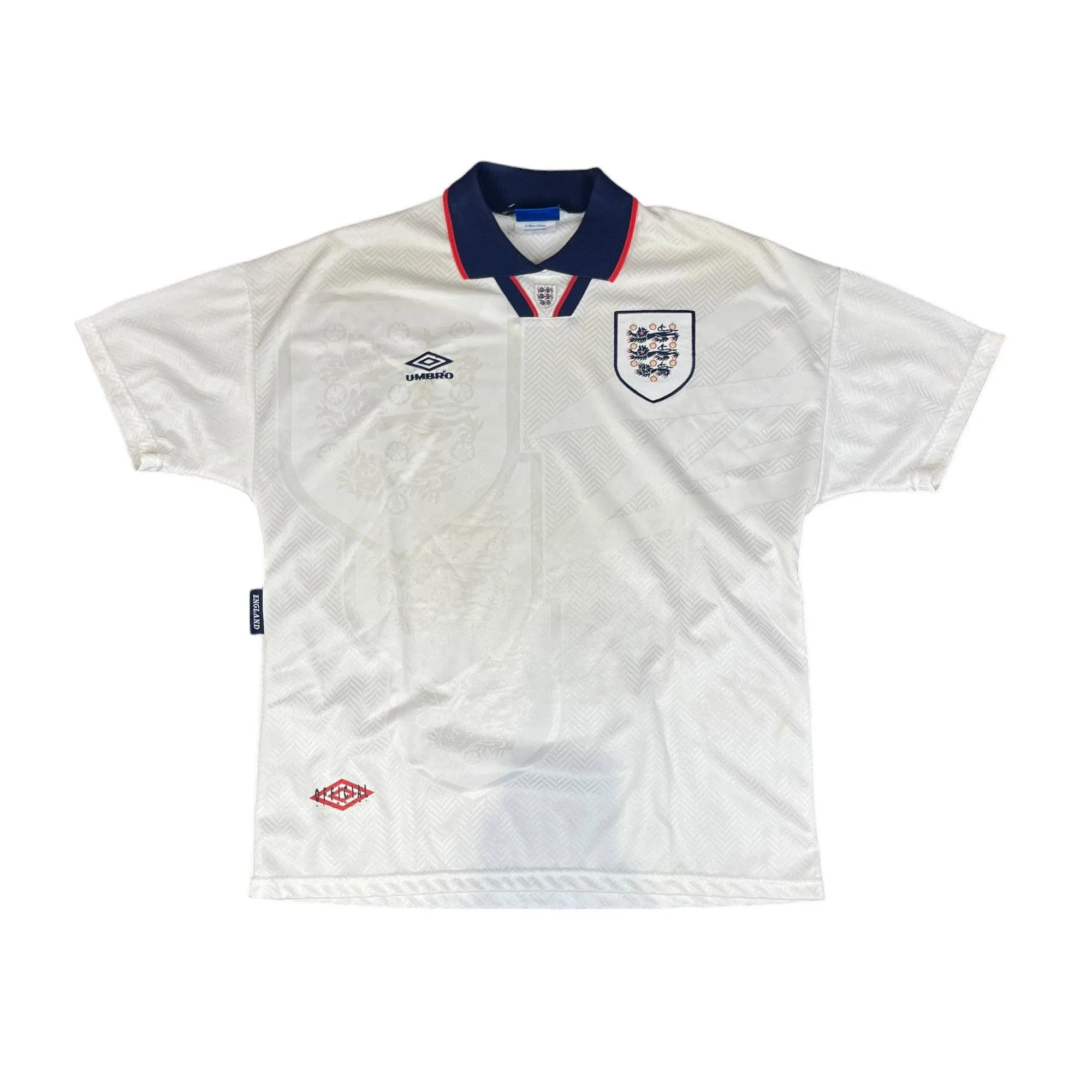 1993-95 White Umbro England Tee - Extra Large