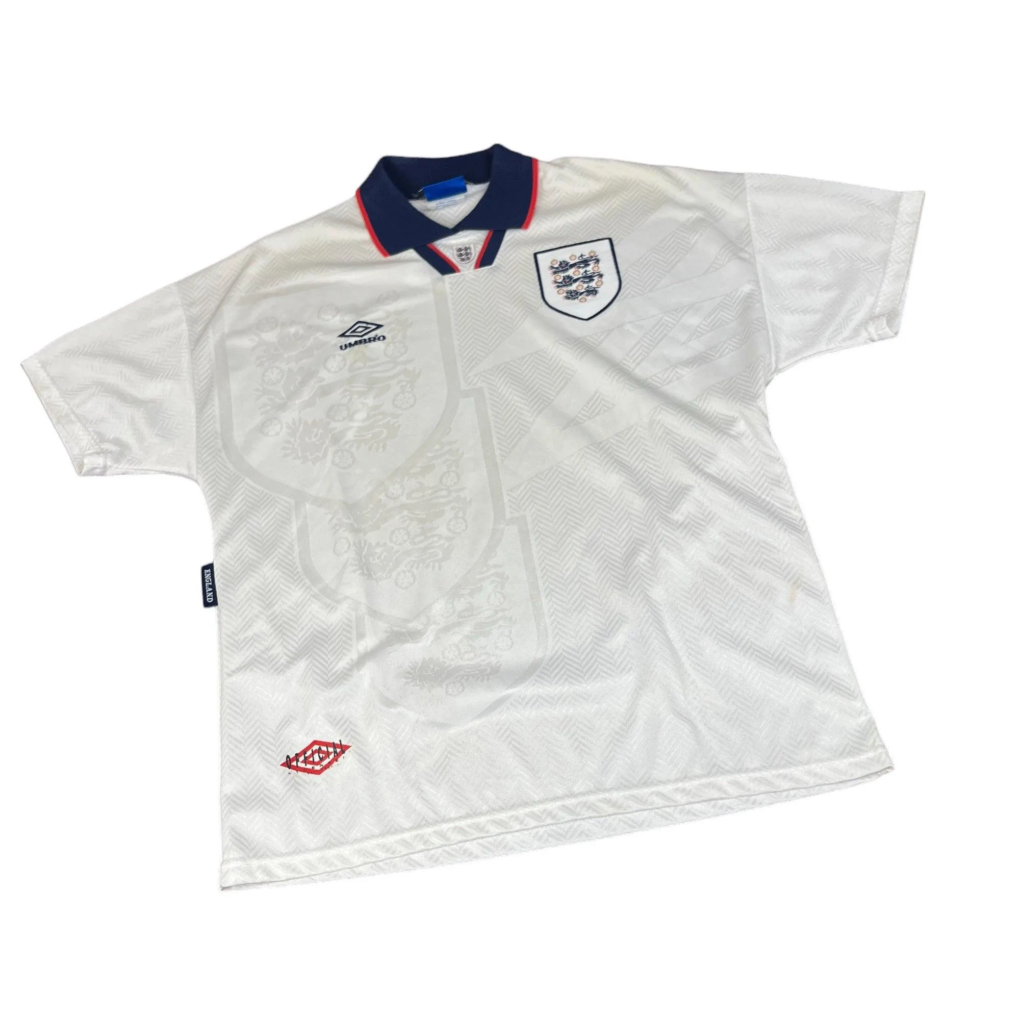 1993-95 White Umbro England Tee - Extra Large