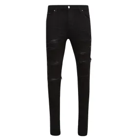 AMIR LEATHER THRASHER JEAN - BLACK