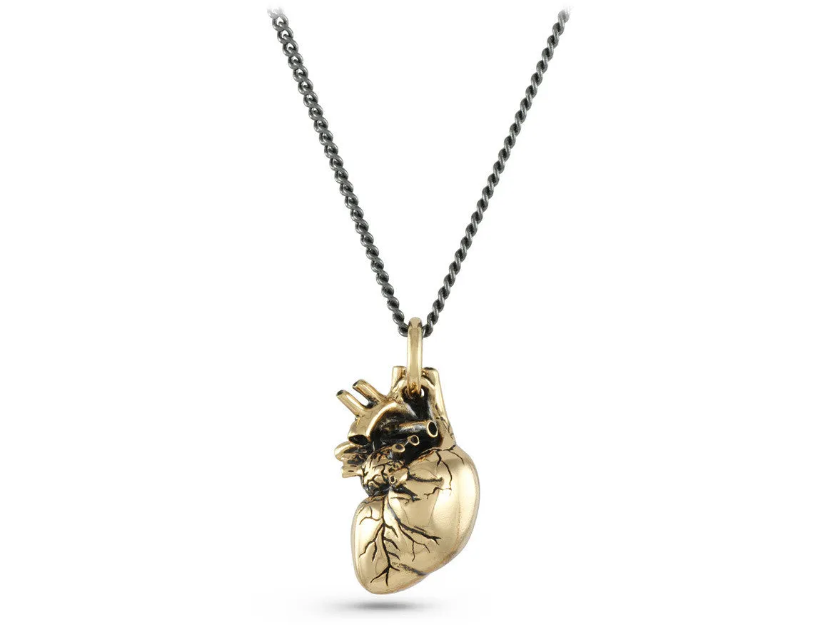 Anatomical Heart Necklace - Bronze