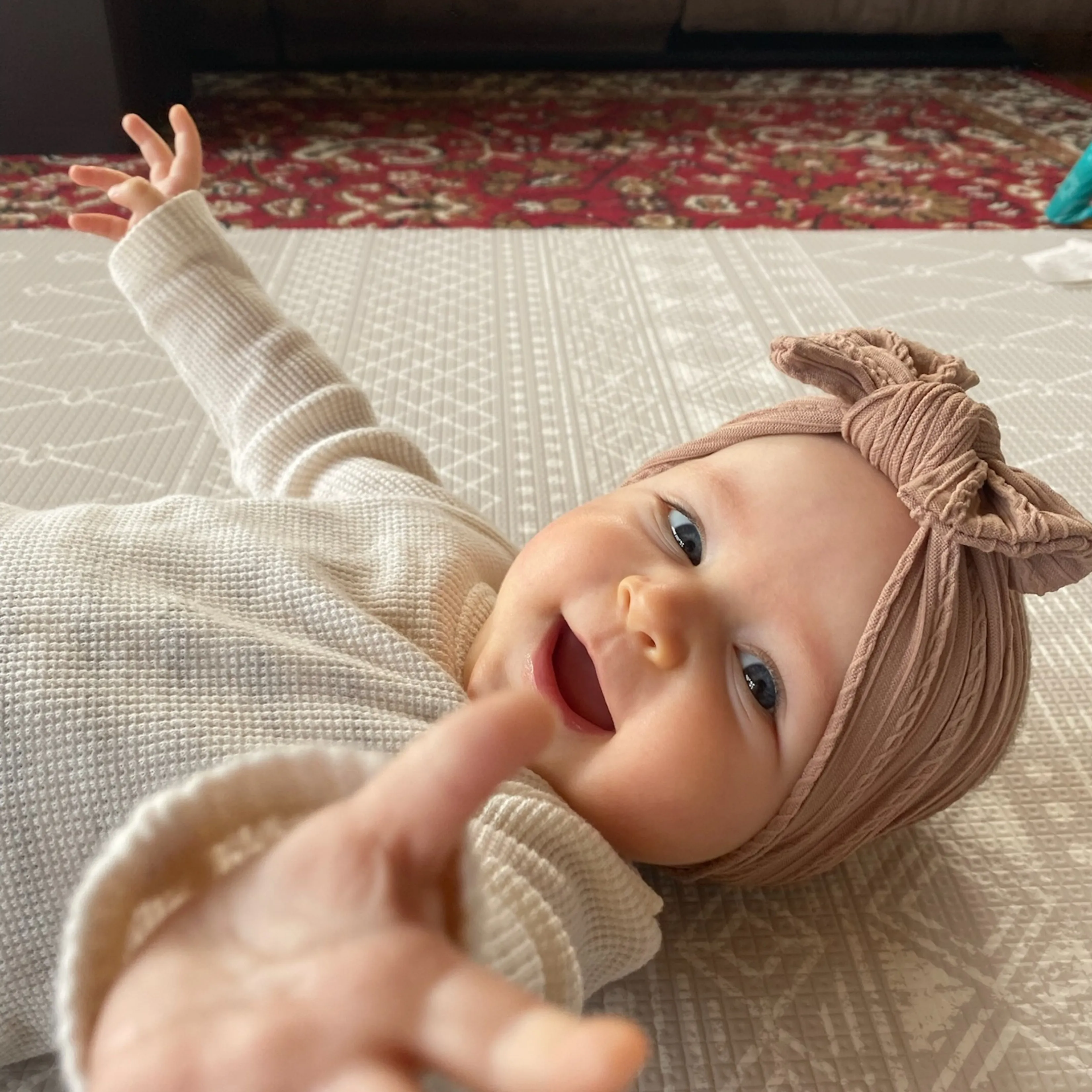 Baby Top Knot Single Bow Headband Mustard