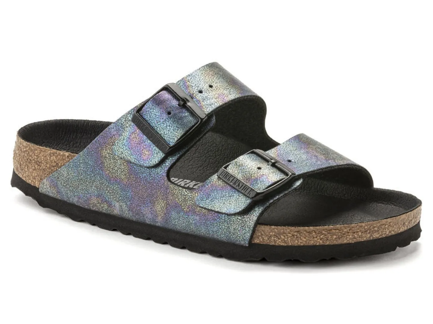 Birkenstock: Arizona Vegan in Iridescent Black