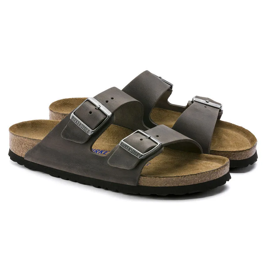 Birkenstock- Men Arizona Oiled Leather Iron Soft Footbed