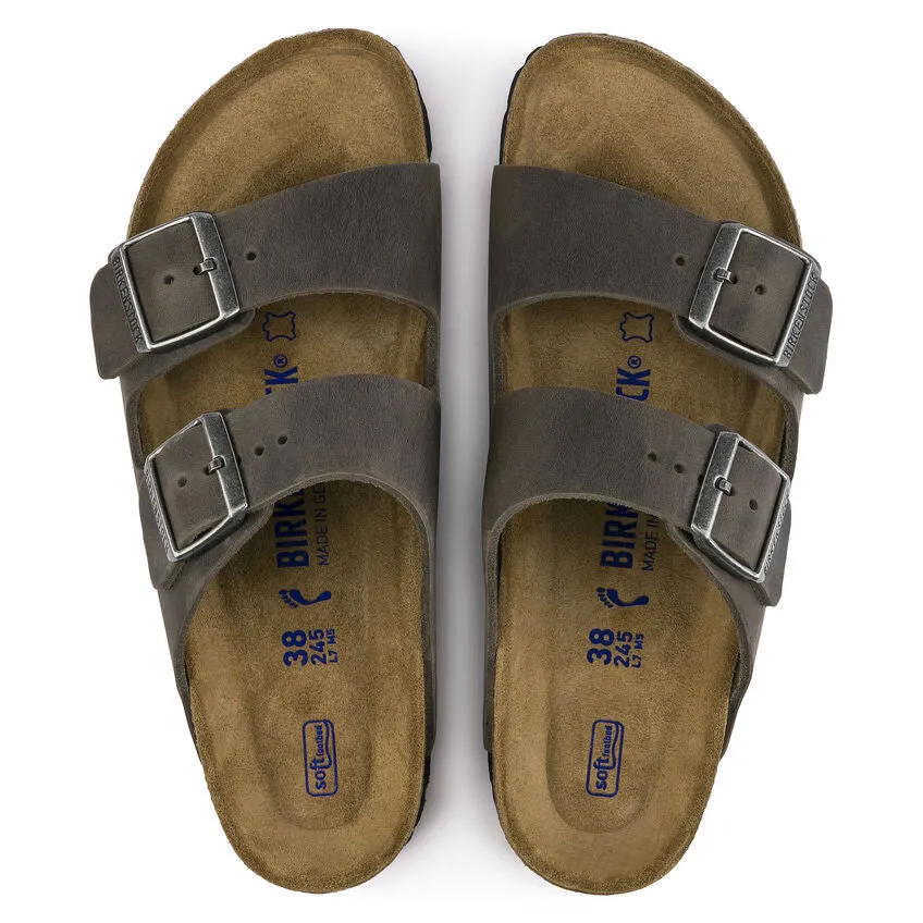 Birkenstock- Men Arizona Oiled Leather Iron Soft Footbed