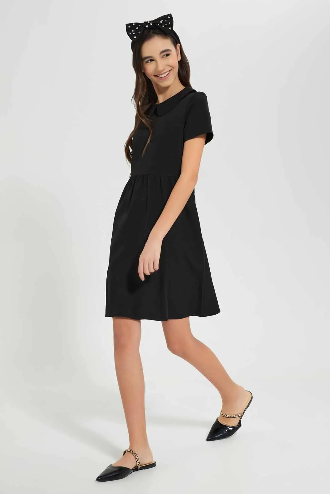 Black Peter Pan Collar Dress