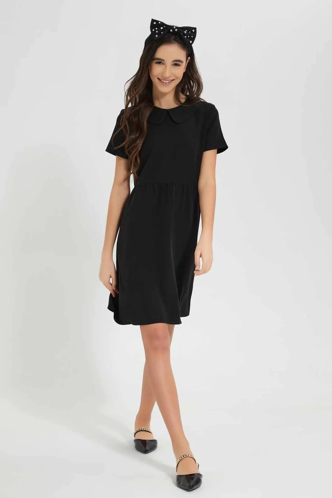 Black Peter Pan Collar Dress