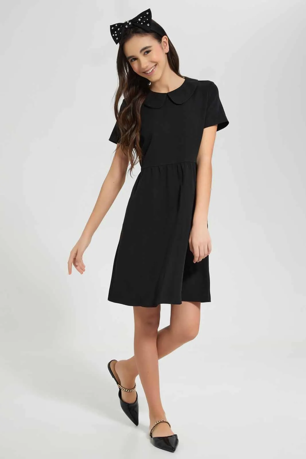 Black Peter Pan Collar Dress