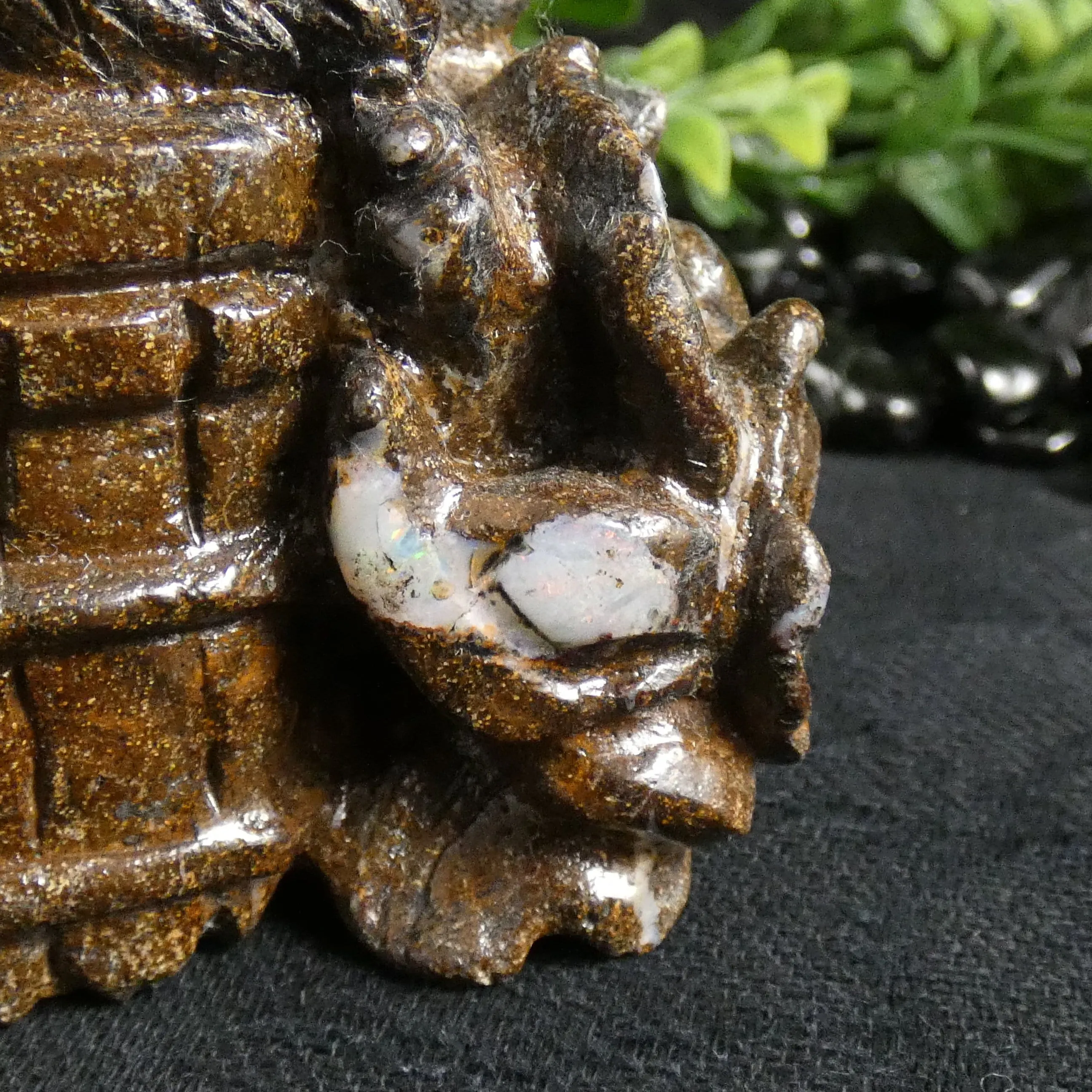 Boulder Opal Fox Carving