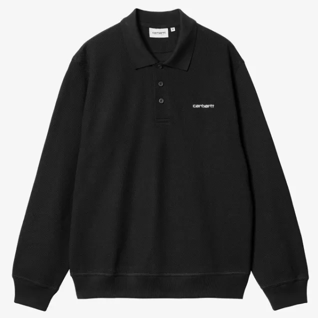 Carhartt  |Unisex Street Style Long Sleeves Plain Cotton Logo Polos