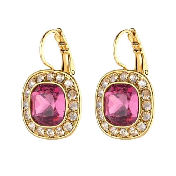 CELIN SHINY GOLD PINK EARRINGS