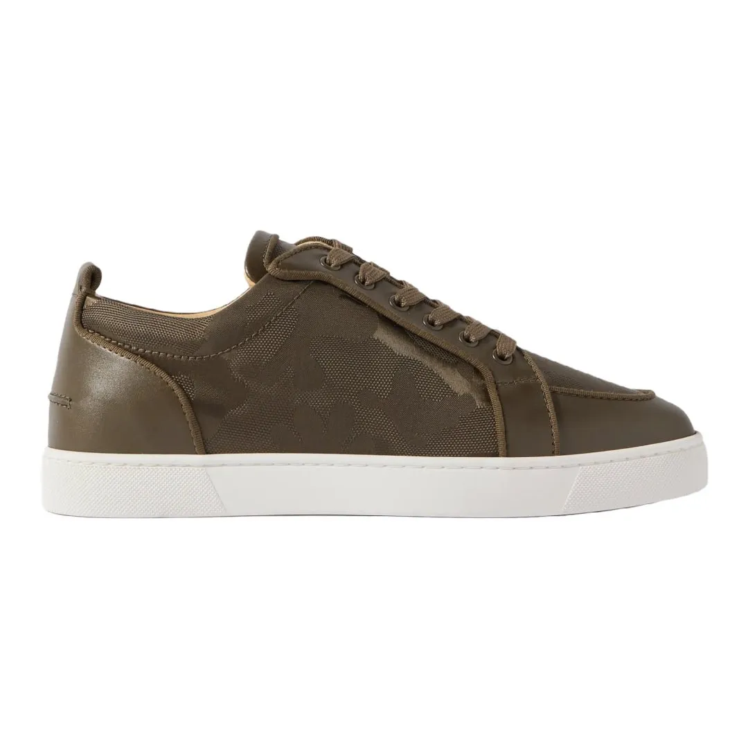 CHRISTIAN LOUBOUTIN RANTULOW LEATHER LOW TOP TRAINERS KHAKI GREEN