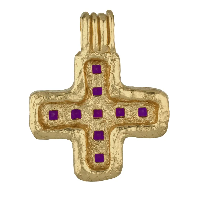 Dashorst Pendant with Magenta Zircon - 18K Gold Plated