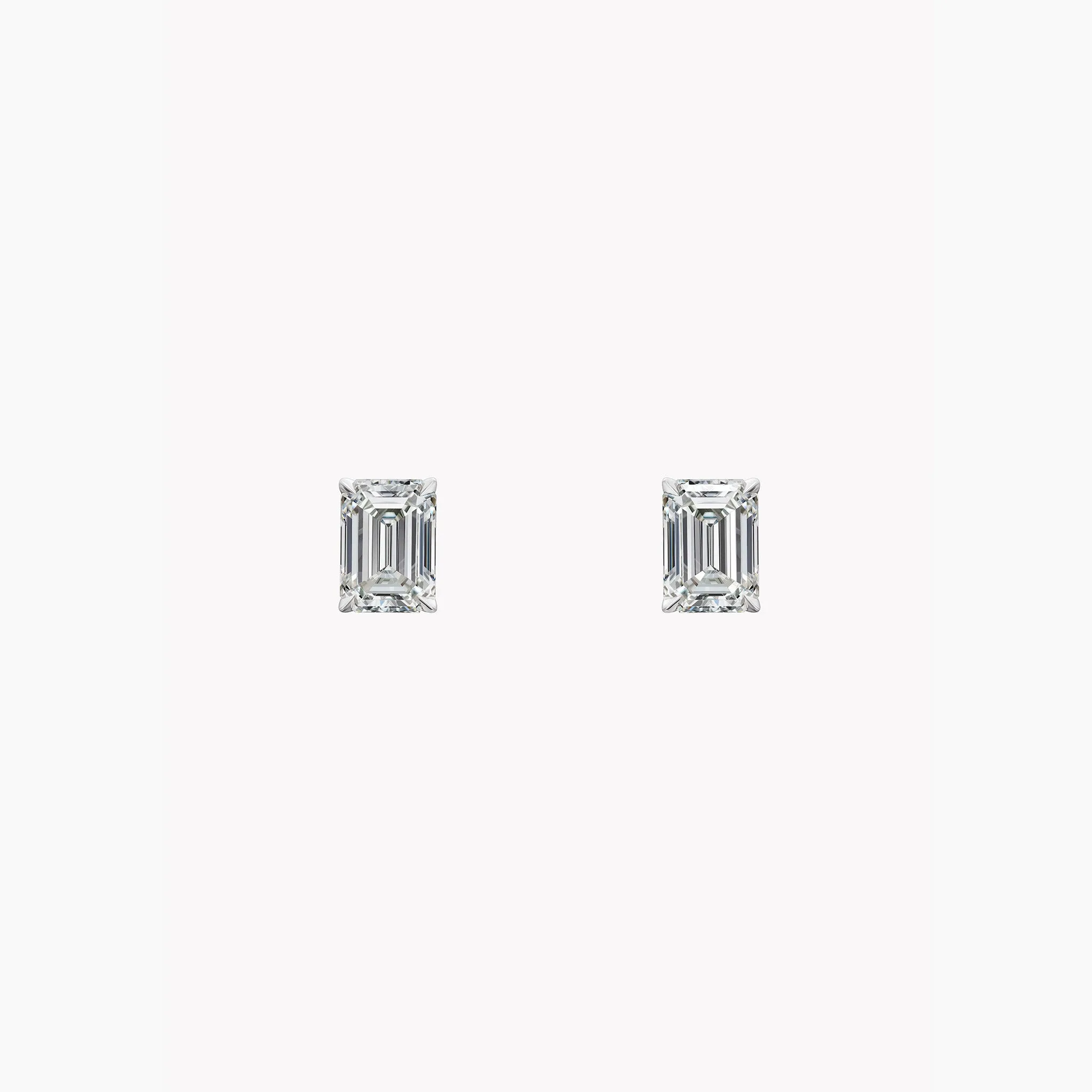 Emerald Cut Diamond Studs