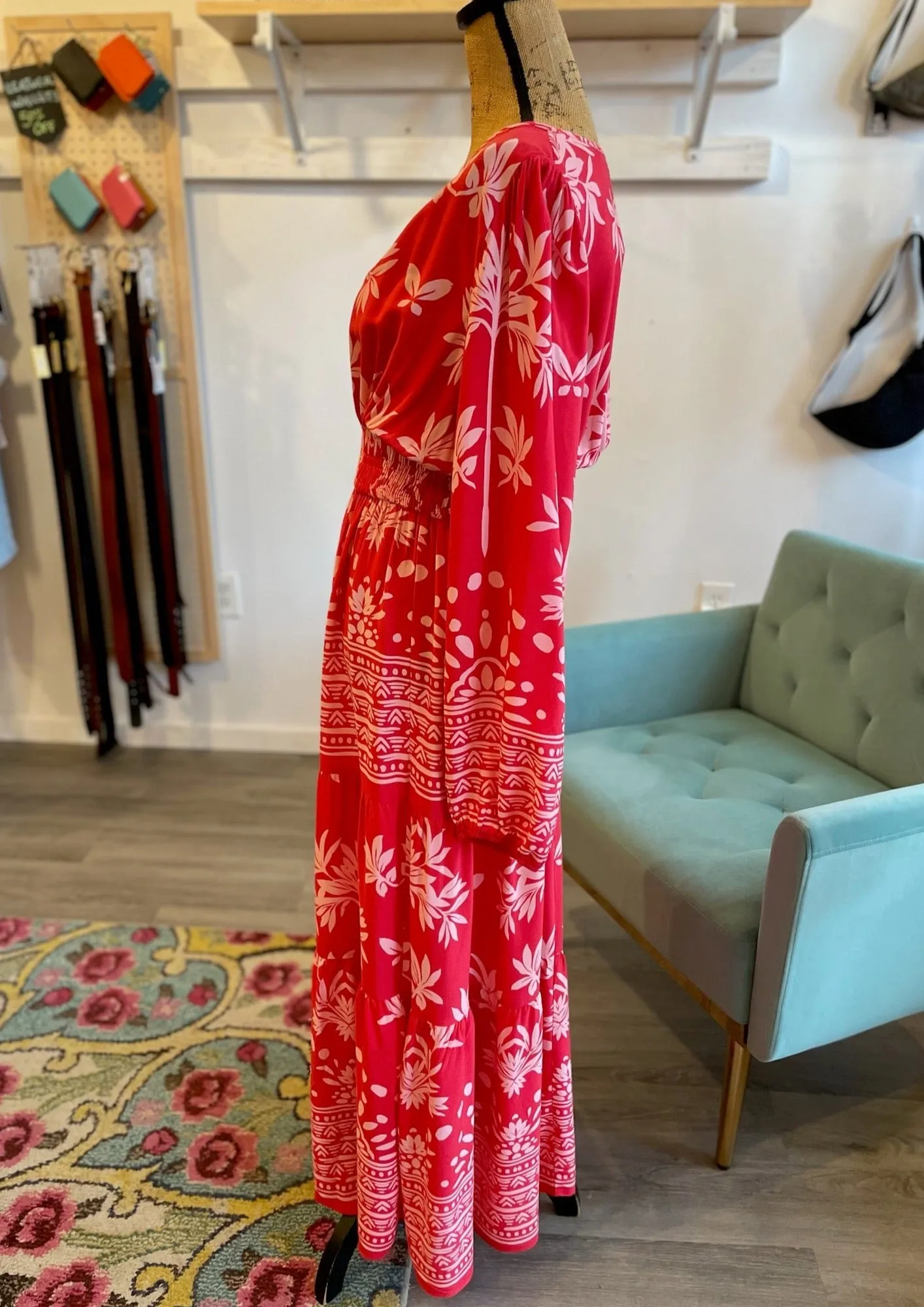 Final Sale - Al Fresco Long Sleeve Maxi Dress