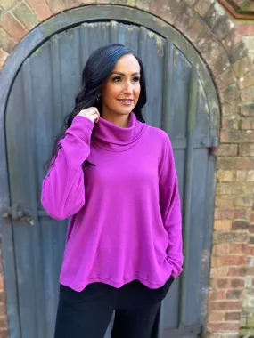 Grape Soft Cowl Neck Jumper Lucy