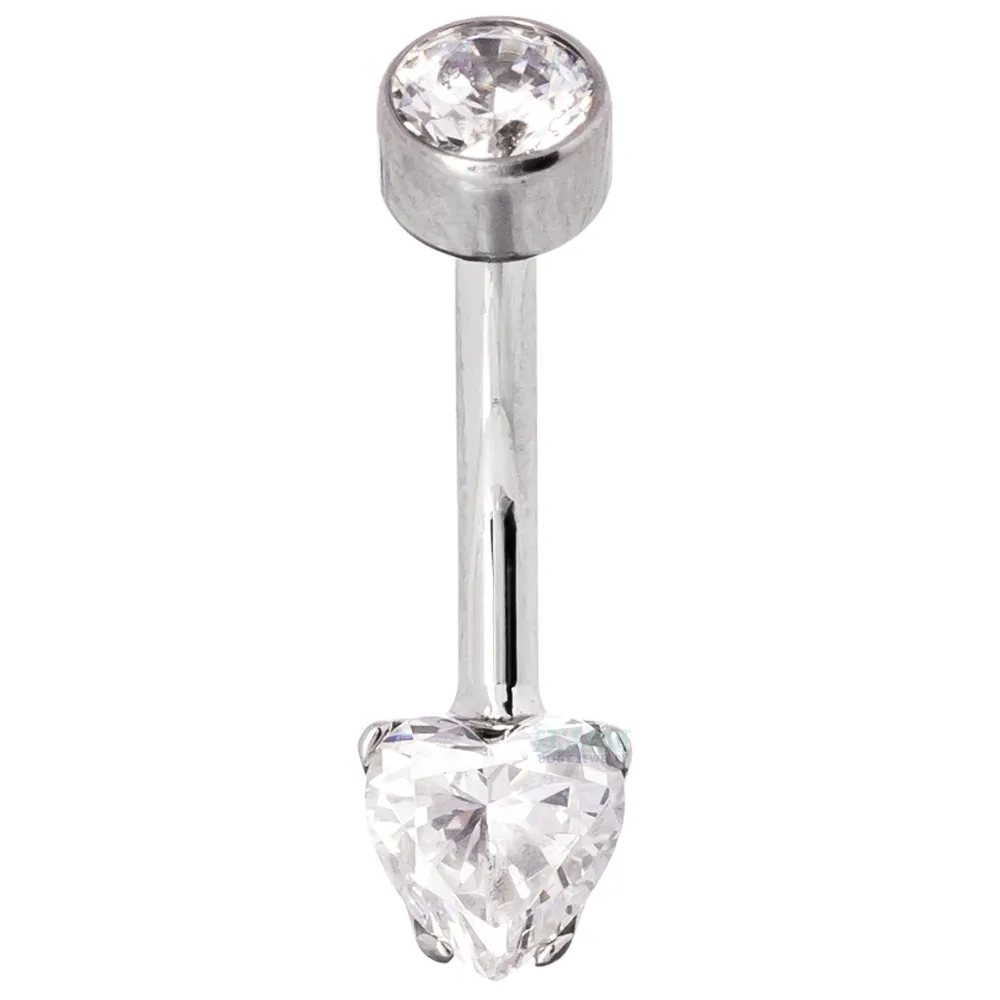 Heart-Cut Brilliant-Cut Gem Navel Curve