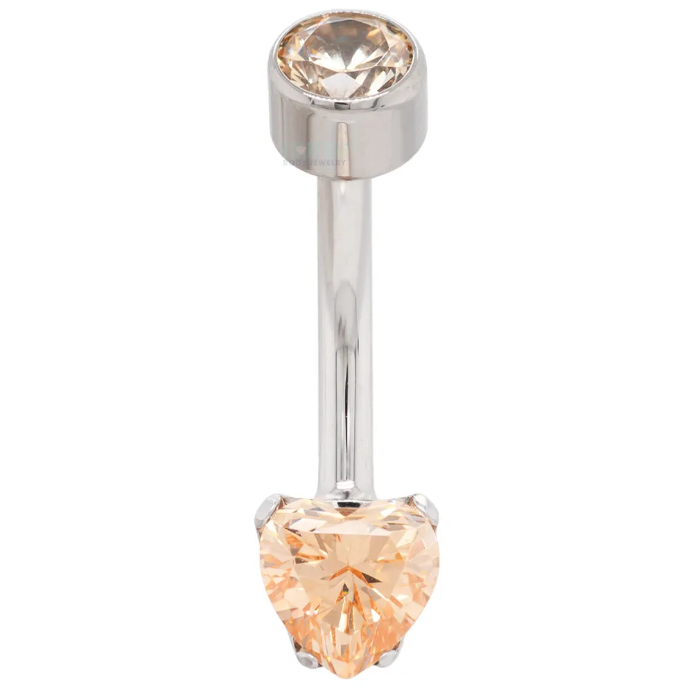 Heart-Cut Brilliant-Cut Gem Navel Curve