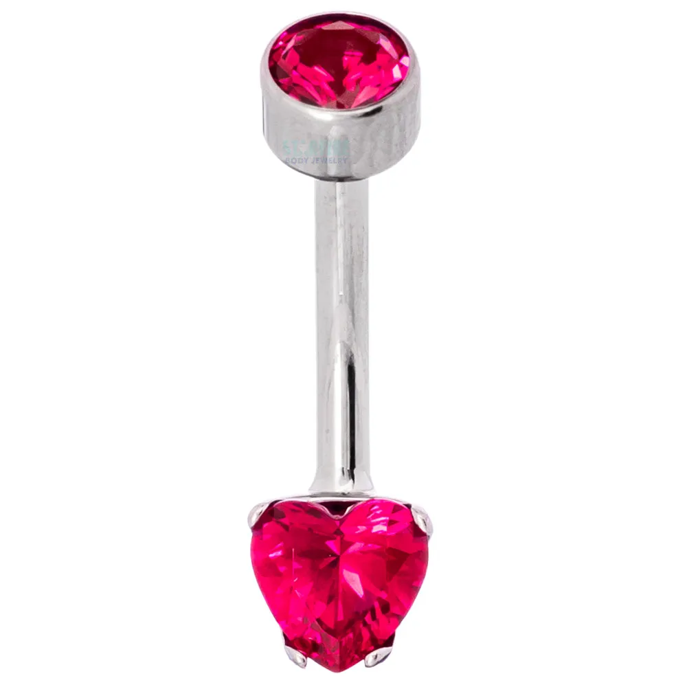 Heart-Cut Brilliant-Cut Gem Navel Curve