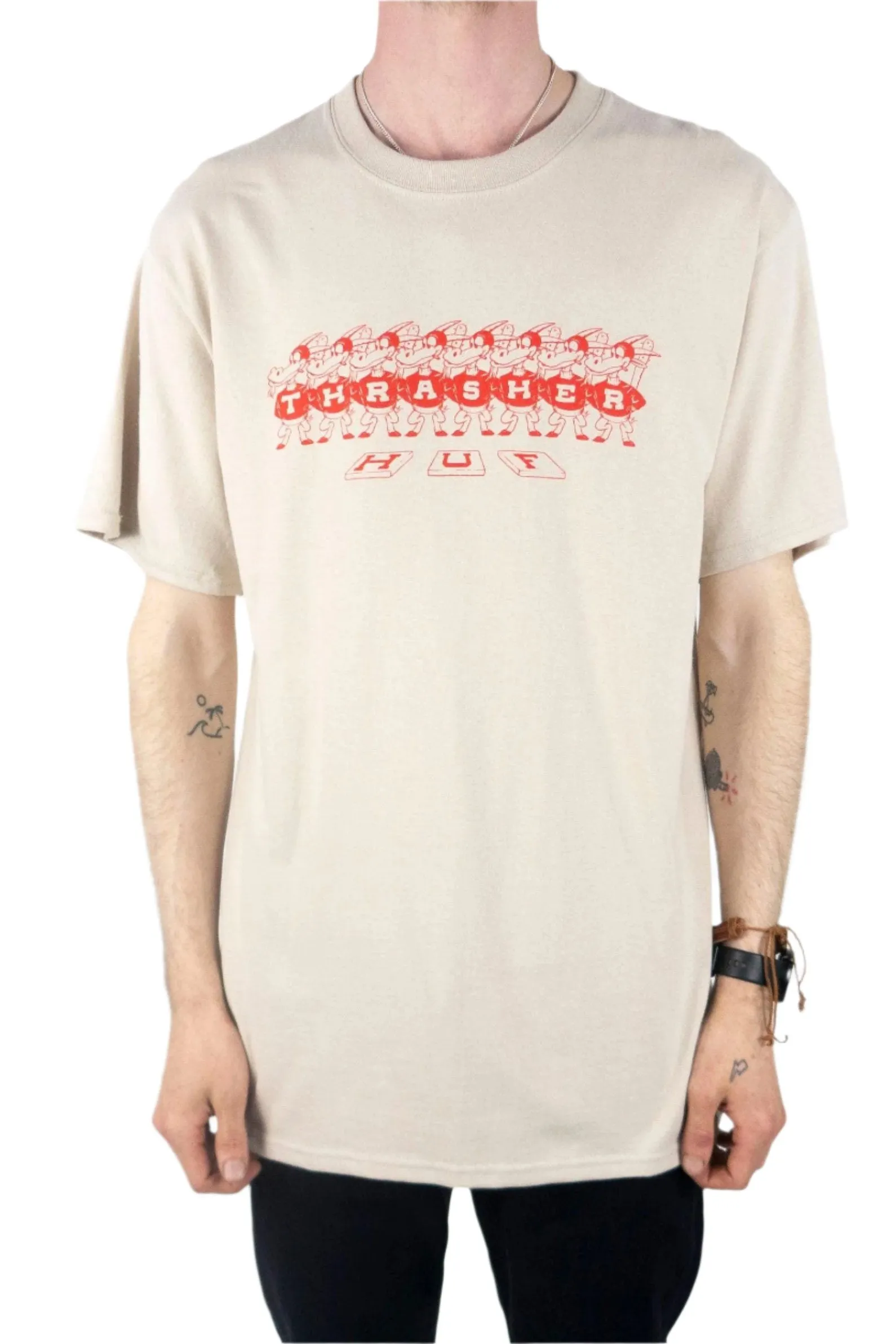 HUF x Thrasher Mason T-Shirt - Sand exclusive at Remix