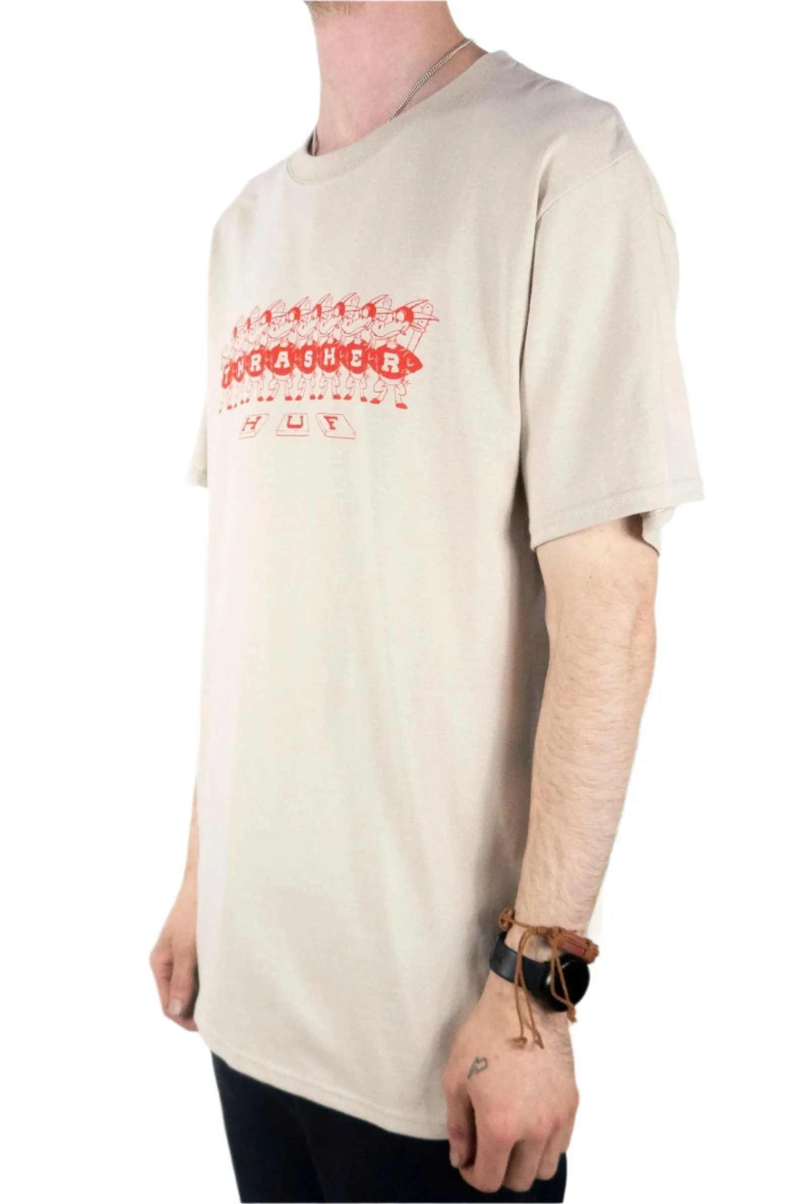 HUF x Thrasher Mason T-Shirt - Sand exclusive at Remix