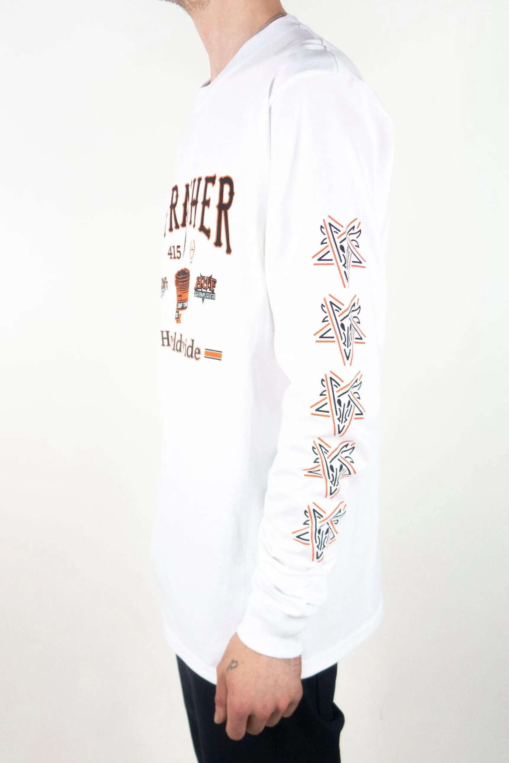 HUF x Thrasher Monteray Long Sleeve T-Shirt - White exclusive at Remix