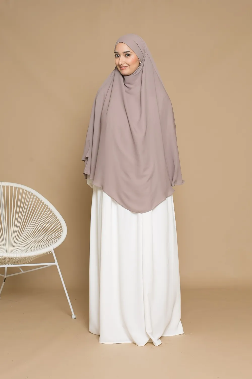 Khimar muselina doble velo topo