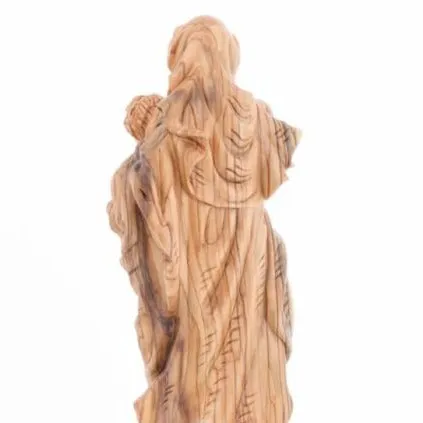 Madonna Virgin Mary w/ Child Jesus Christ, 14.25 Carved Wooden Statue