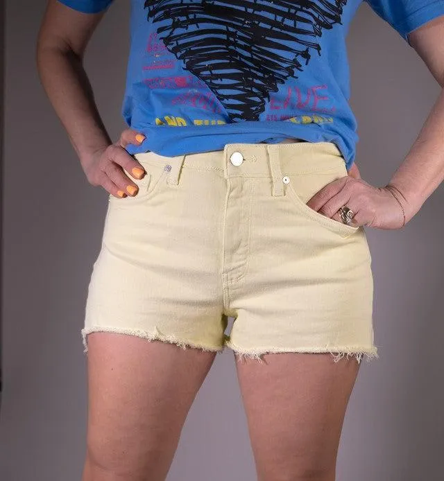 Mavi Rosie Shorts in Tender Yellow LA Vintage