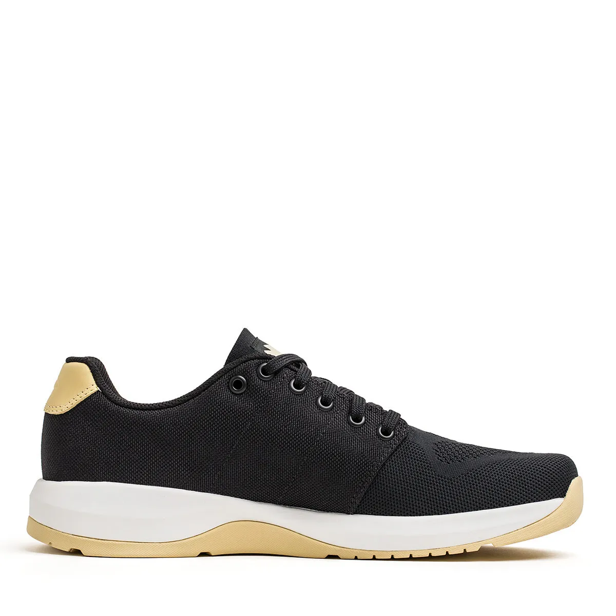 Men’s Ballistic Trainers - Black + White + Gold W/ Gold Reflective Spearhead