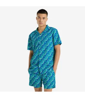 Mens cabana printed shirt multicoloured/quetzal green Umbro