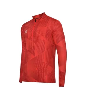 Mens maxium quarter zip training top vermillion Umbro