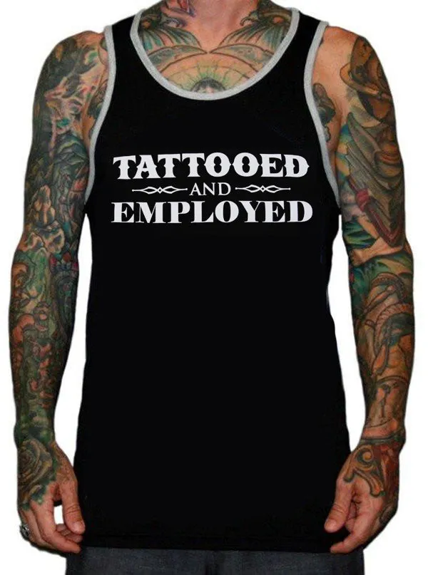 Men's Tattooed and Employed Ringer Tank