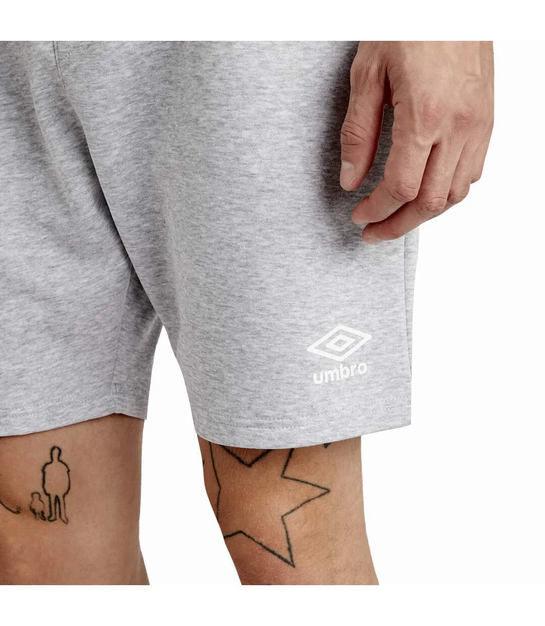 Mens team sweat shorts grey marl/white Umbro