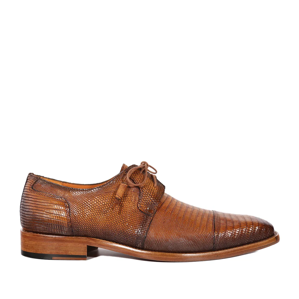 Mezlan SX4903-L Men's Shoes Honey Exotic Lizard Dress/ Formal Derby Oxfords (MZS3624)