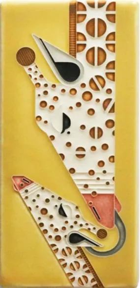 Motawi Tileworks - 4x 8 Tile - 'Giraffe And A Half' (Yellow) #4877