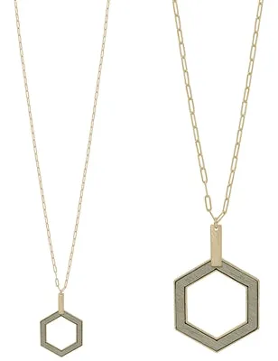 Open Hexagon Necklace