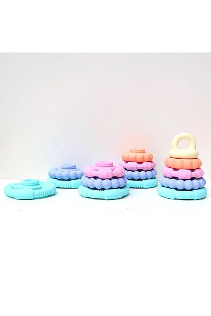 Pastel Rainbow Stacker and Teether Toy