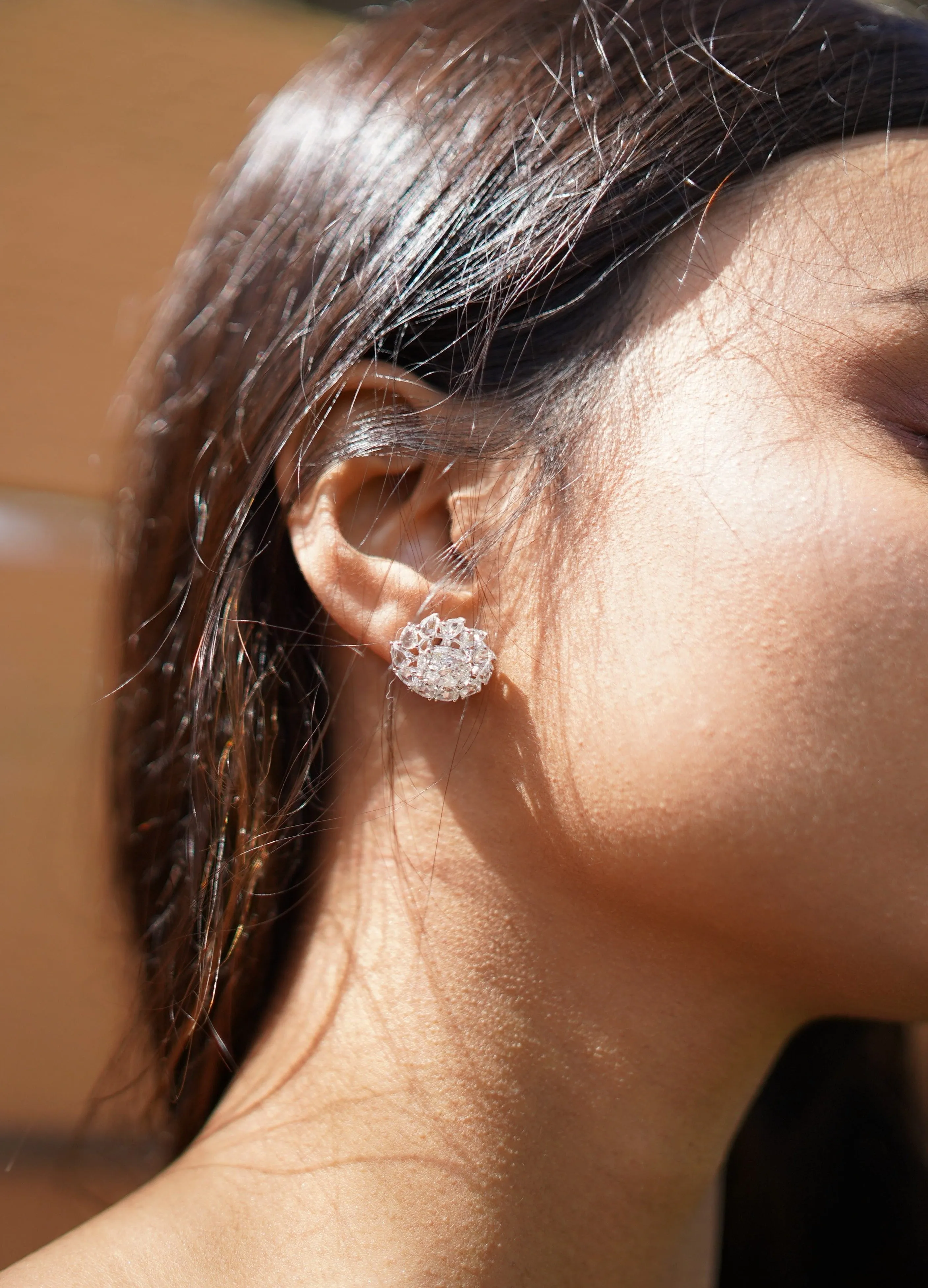 Pie Cut and Rose Cut Earrings