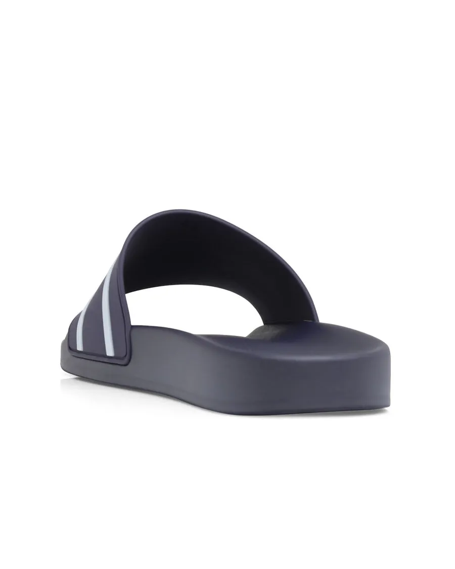 Slide Sandal in Blue and Grey