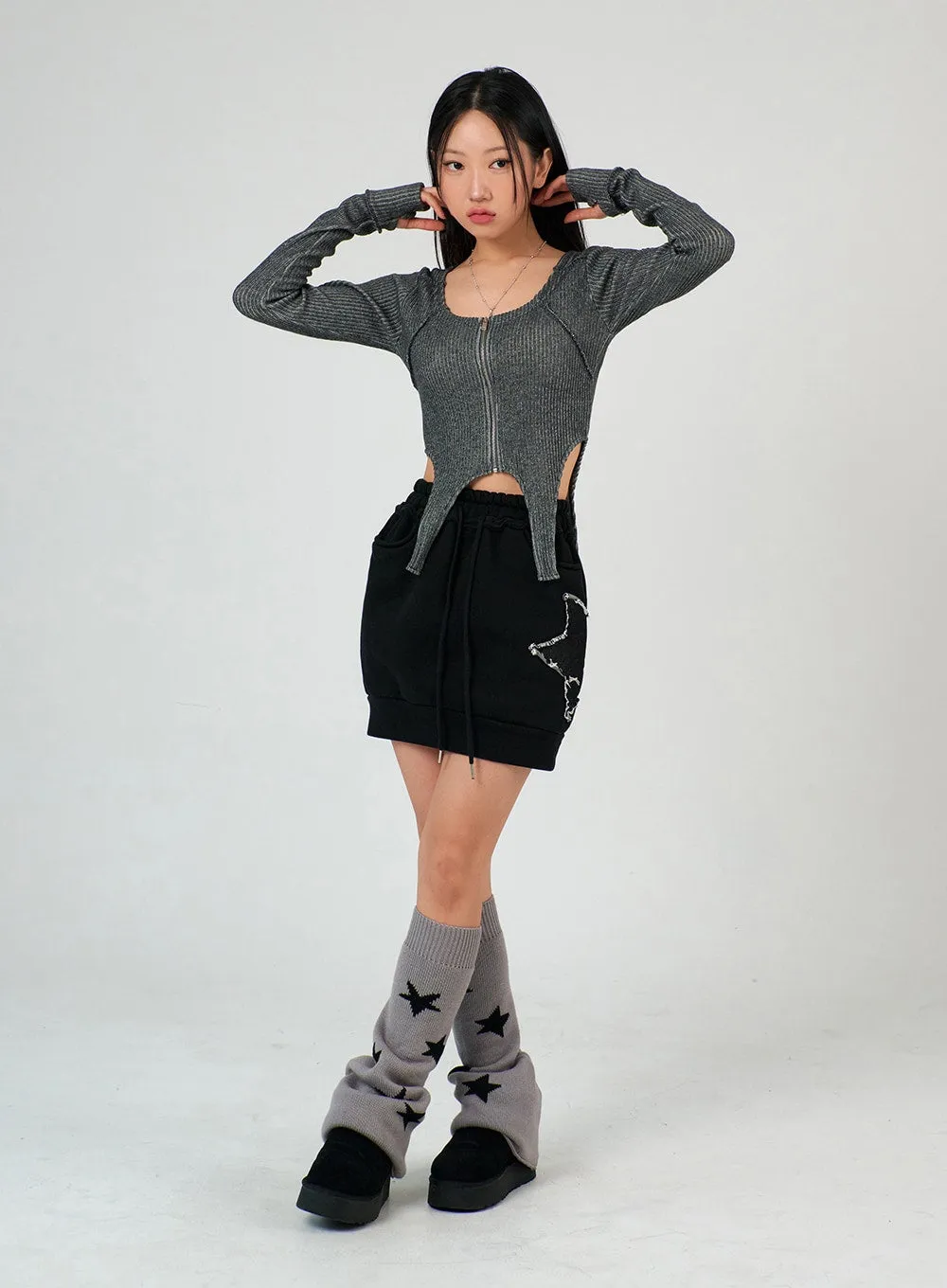 Star Design Mini Skirt IJ402