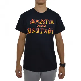 T-Shirt Thrasher Skate and Destroy BBQ - Black