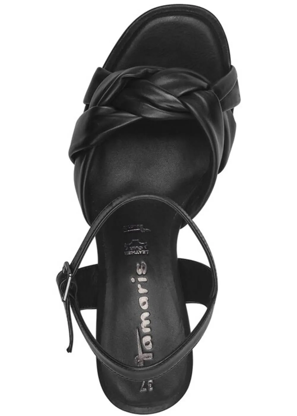 Tamaris Donna Leather Sandals 70's Pumps Black